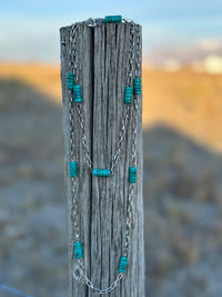 Shop Envi Me Necklaces The Silver Linked Stacked Turquoise Necklace