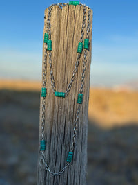 Shop Envi Me Necklaces The Silver Linked Stacked Turquoise Necklace