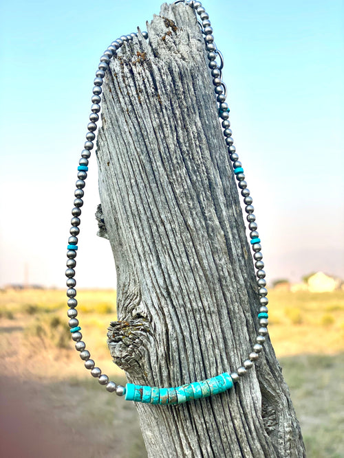 Shop Envi Me Necklaces The Silver & Turquoise Stacked Necklace