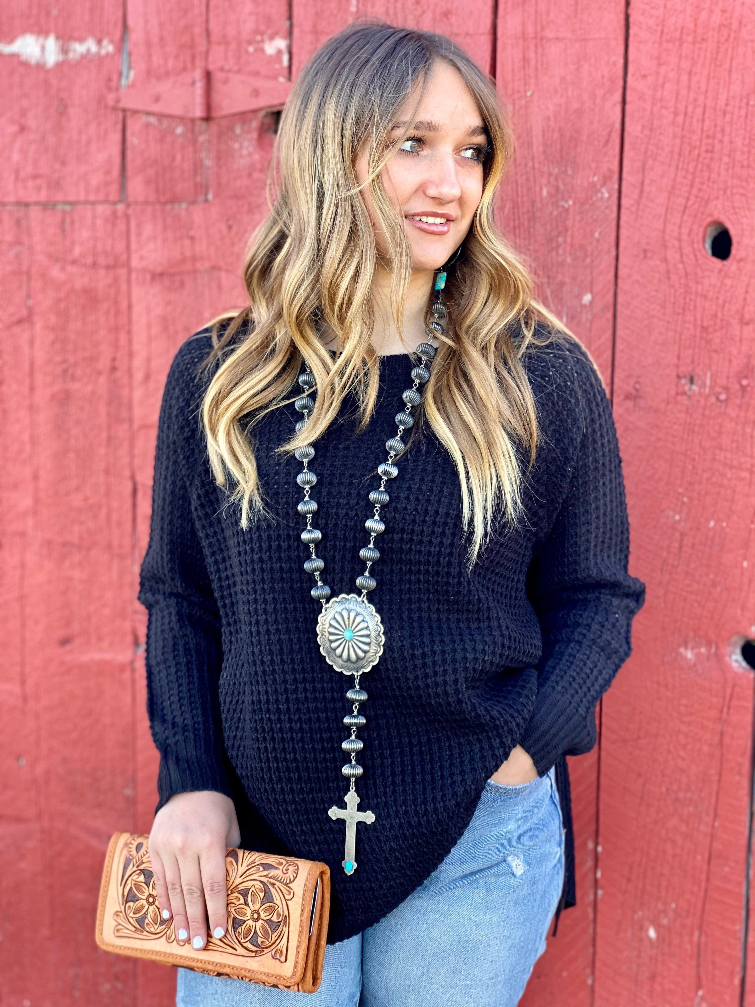The Sleigh Bells Ring Black Poncho Sweater, 48% OFF
