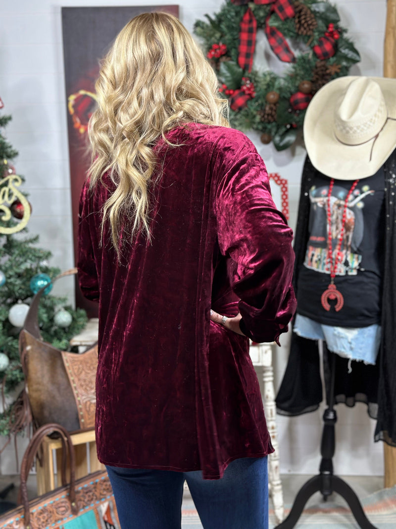 Shop Envi Me Cardigans and Kimonos The Song Of San Antone Velvet Jacket Top