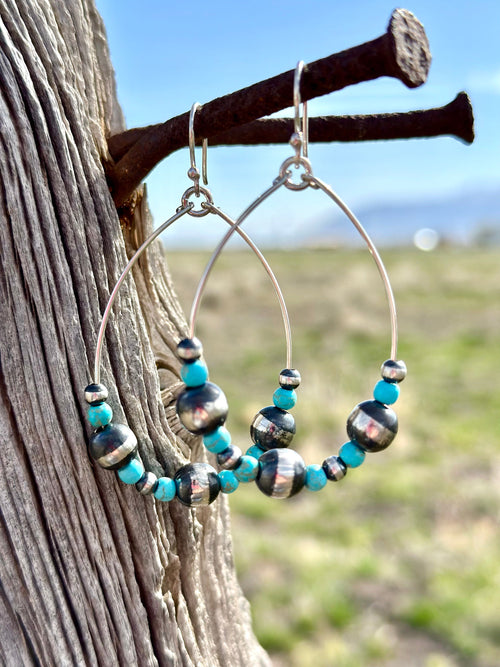 Shop Envi Me Earrings Turquoise The Sonora Sterling & Real Turquoise Navajo Pearl Earring
