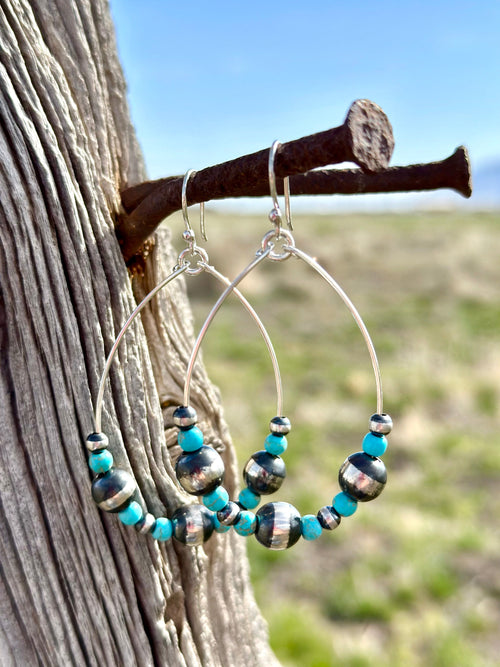Shop Envi Me Earrings Turquoise The Sonora Sterling & Real Turquoise Navajo Pearl Earring