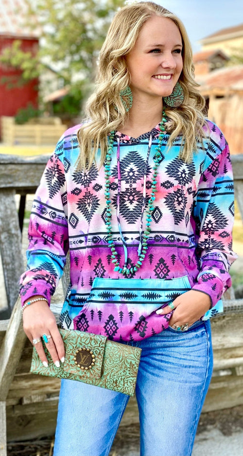 Shop Envi Me It's T-shirt Kinda Day The South of Casa Grande Aztec Hoodie Top