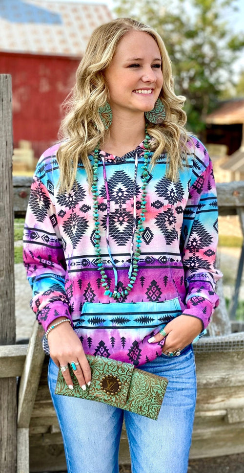 Shop Envi Me It's T-shirt Kinda Day The South of Casa Grande Aztec Hoodie Top