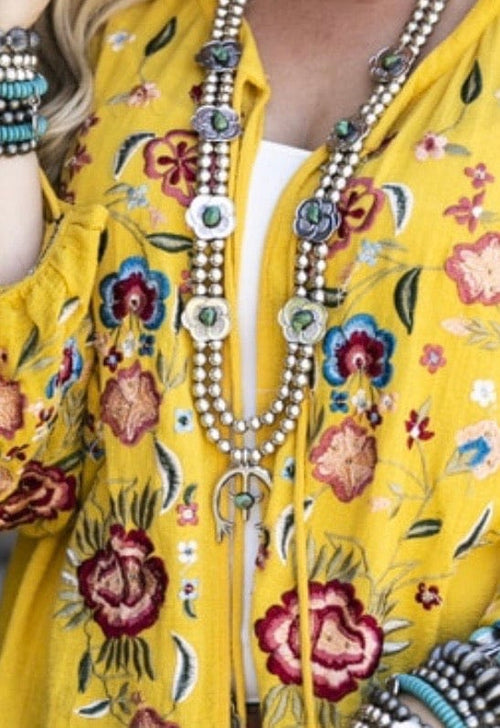 Shop Envi Me Necklaces Turquoise on Silver The South Of Galveston Navajo Pearl Squash