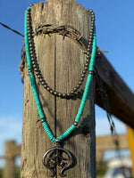 Shop Envi Me Necklaces Turquoise on Silver The South Of Rio Turquoise Squash Blossom Necklace