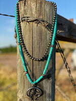 Shop Envi Me Necklaces Turquoise on Silver The South Of Rio Turquoise Squash Blossom Necklace