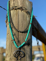 Shop Envi Me Necklaces Turquoise on Silver The South Of Rio Turquoise Squash Blossom Necklace