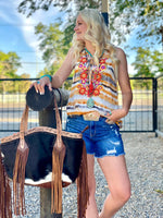 Shop Envi Me Tops and Tunics The South Of Sunset Embroidered Sleeveless Top
