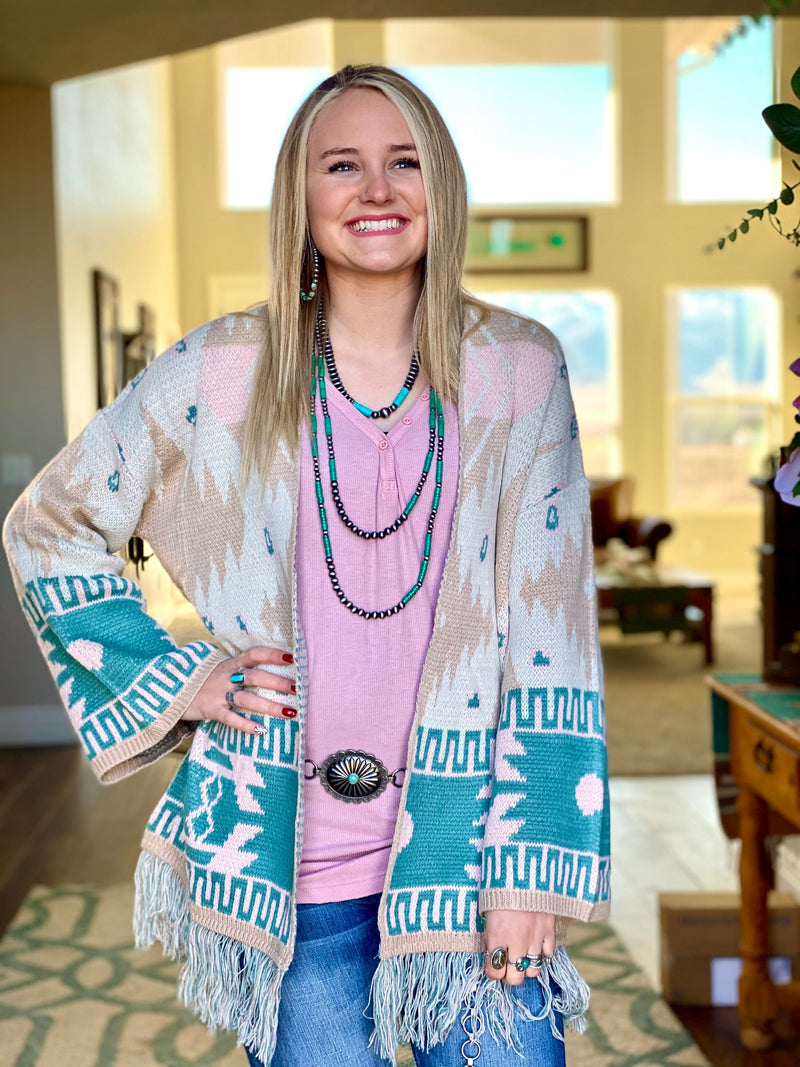 Shop Envi Me Cardigans and Kimonos The South Of Winter Tribal Cardigan