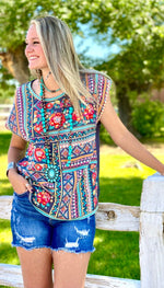 Shop Envi Me Tops and Tunics The Southwest Floral Embroidered Top