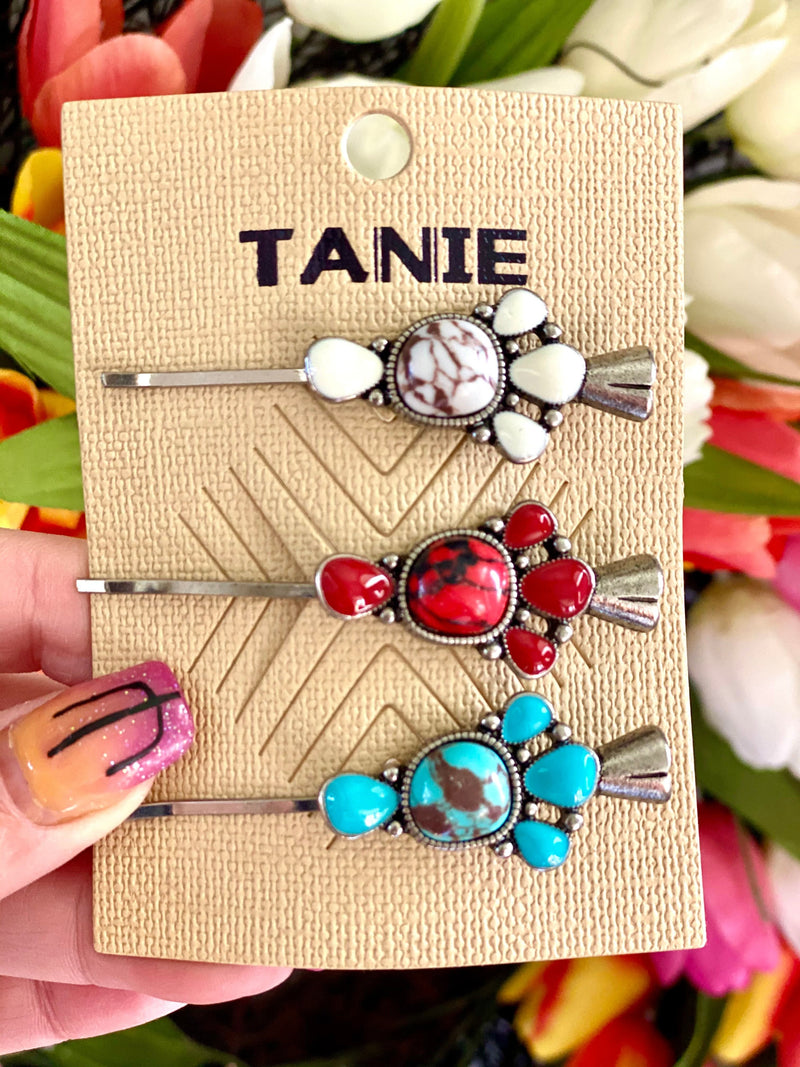 Shop Envi Me Turq Coral and Bone Set The Southwest Hair Pins