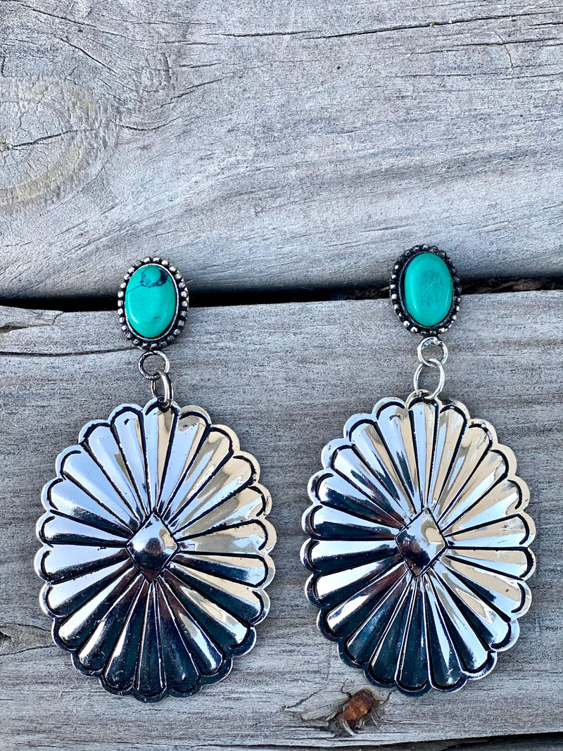 Shop Envi Me Earrings The Southwest Silver Turquoise Concho Earrings