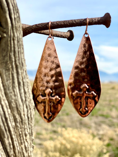 Shop Envi Me Earrings The Southwestern Style Cross Copper Earrings