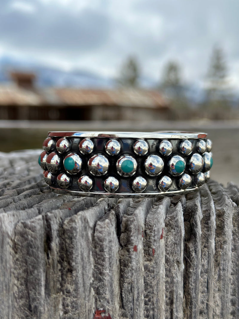Shop Envi Me Bracelets Silver & Turquoise The Spearfish Sterling Silver & Real Turquoise Southwest Cuff Bracelet