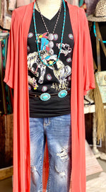 Shop Envi Me Cardigans and Kimonos OS The Spring Coral Duster Kimono