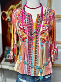 Shop Envi Me tops The Spring Ellensberg Embroidered Top