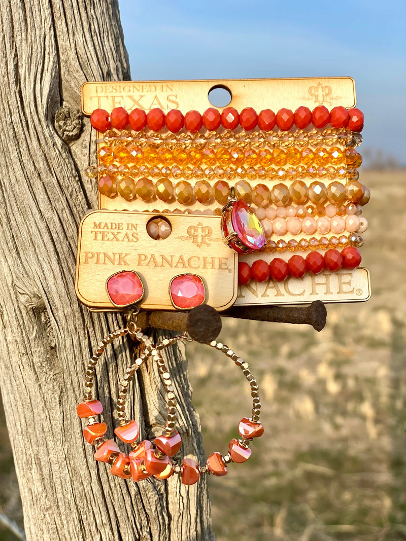 Shop Envi Me Jewelry Earring & Necklace Set / Multi The Spring Pink Panache Bracelet & Earring Set
