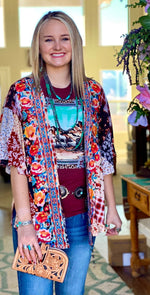 Shop Envi Me Cardigans and Kimonos The Spring Valley Of The Suns Embroidered Patchwork  Kimono