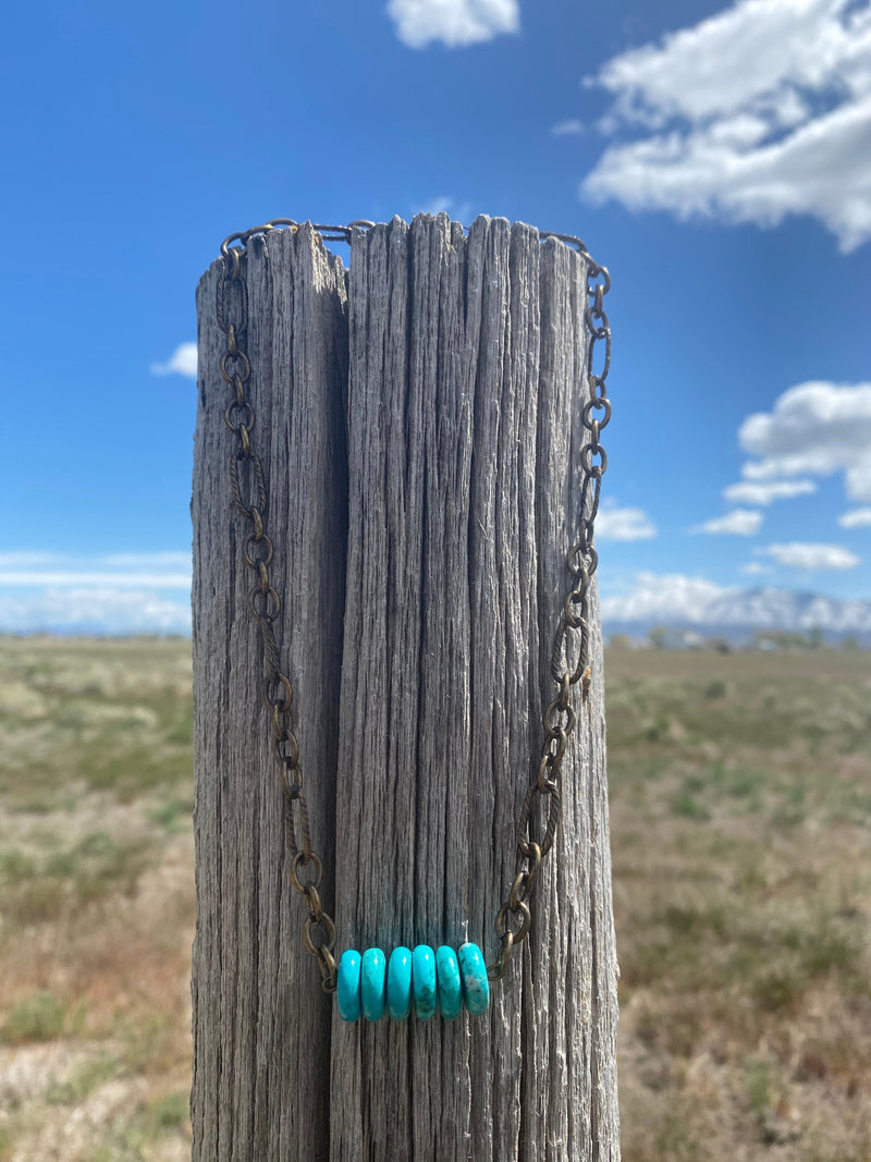 Shop Envi Me Necklaces The Stacked Turquoise & Copper Chain Necklace