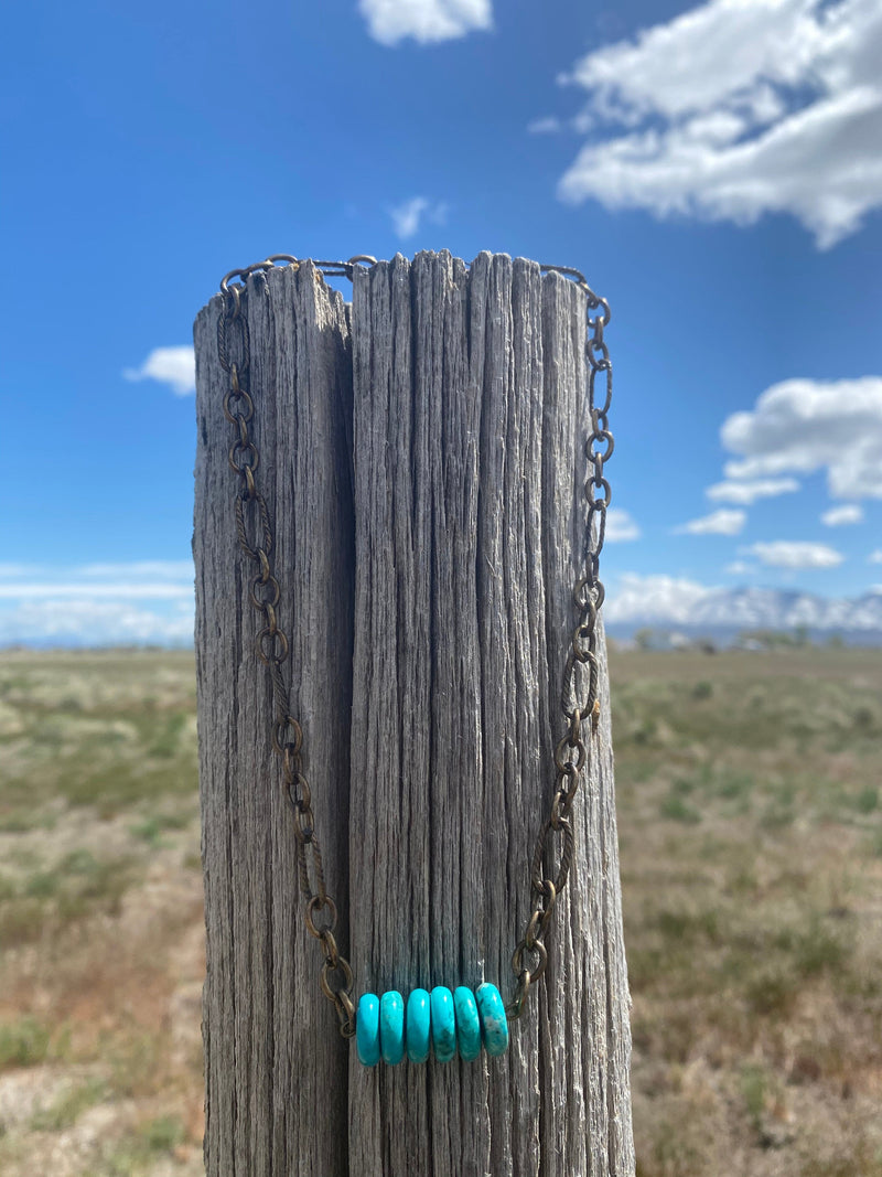 Shop Envi Me Necklaces The Stacked Turquoise & Copper Chain Necklace