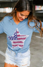 Shop Envi Me It's T-shirt Kinda Day The Stars & Stripes V Neck Tee