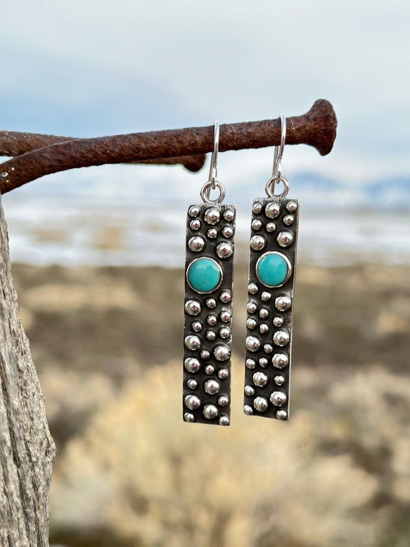 Shop Envi Me Earrings Turquoise The Sterling & Real Turquoise Bubble Bar Earring