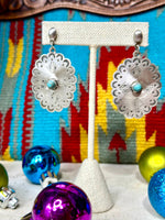 Shop Envi Me Earrings Turquoise The Sterling & Real Turquoise Concho Earring