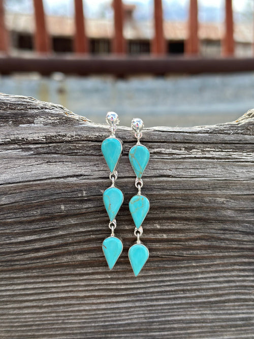 Shop Envi Me Earrings Turquoise The Sterling Silver & Real Turquoise Drop Earring