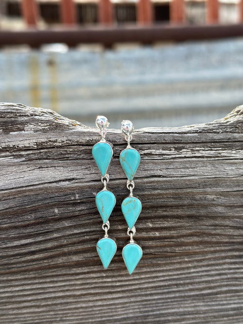 Shop Envi Me Earrings Turquoise The Sterling Silver & Real Turquoise Drop Earring