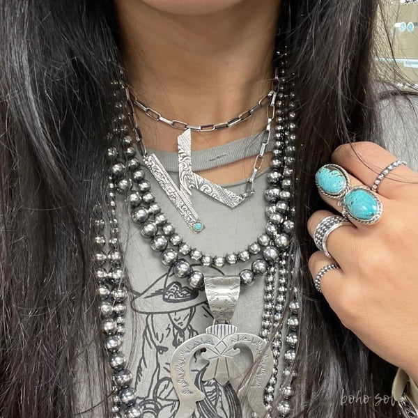 The Sterling Silver Turquoise 2 Letter Initial Box Chain Necklace Shop Envi Me