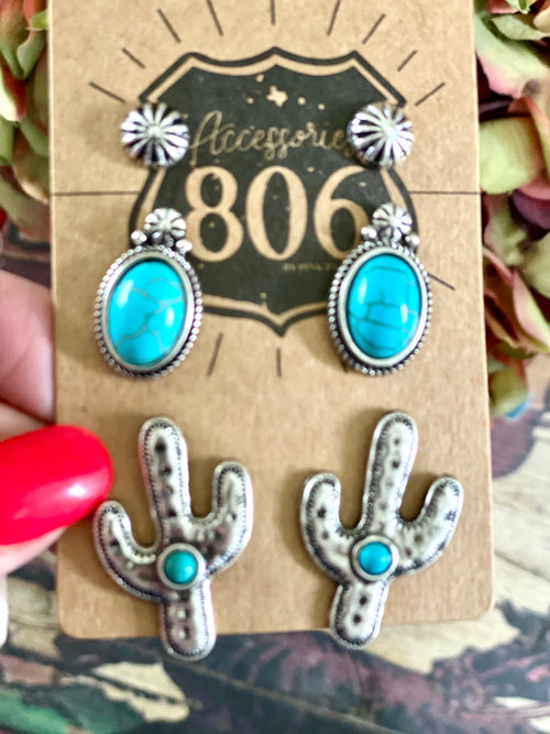 Shop Envi Me Earrings Turquoise The Summer Cactus Earring Set