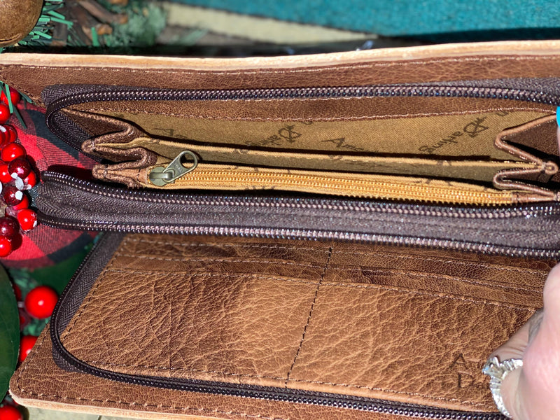 Shop Envi Me Accessories Tooled Leather The Tallahassee Tooled Leather Clutch Organizer Wallet