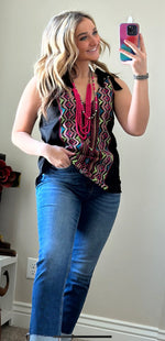 Shop Envi Me Tops and Tunics The Tetons Embroidered Tie Tank