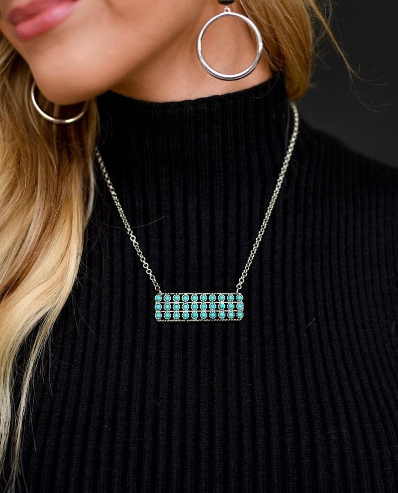 Shop Envi Me Necklaces The Texa Turquoise Bar Necklace