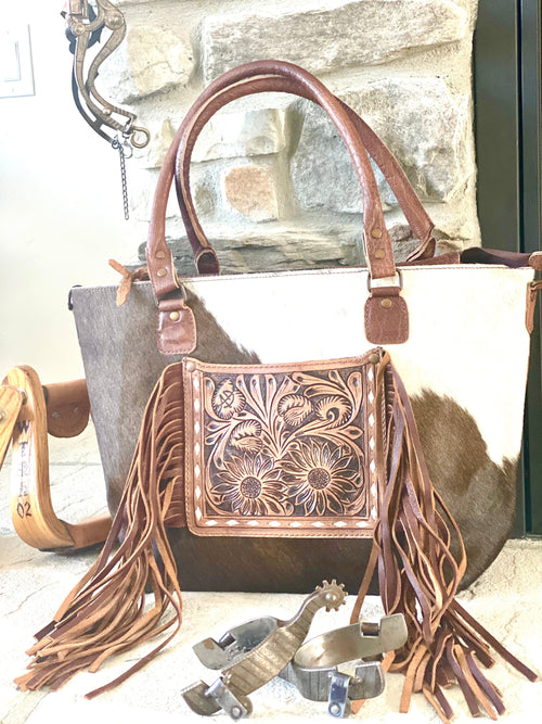 Shop Envi Me Arm Candy Tooled The Tooled Buckstitch Hair On Rodeo CC Secretary Bag