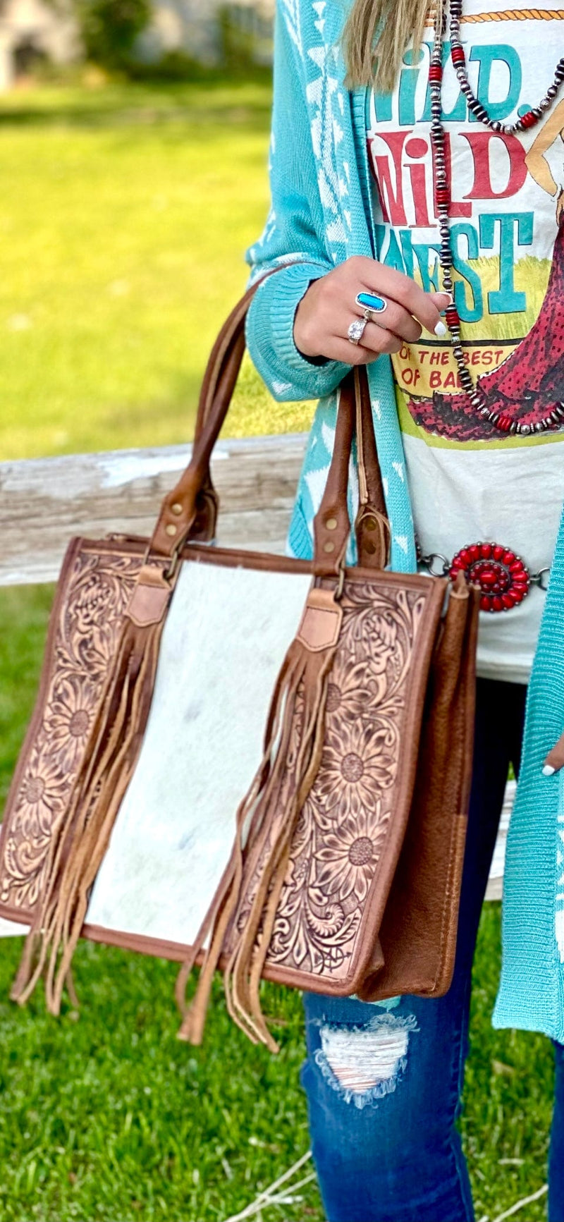 Shop Envi Me Arm Candy The Tooled Hair On Rodeo Secretary Bag