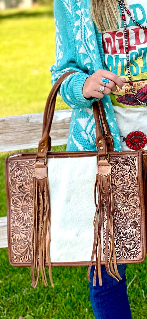 Shop Envi Me Arm Candy The Tooled Hair On Rodeo Secretary Bag