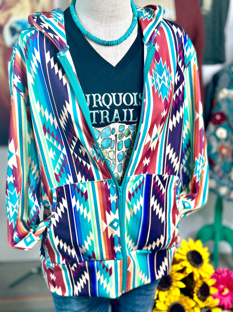 Shop Envi Me Cardigans and Kimonos The Toscana Tribal Zip Up Hoodie