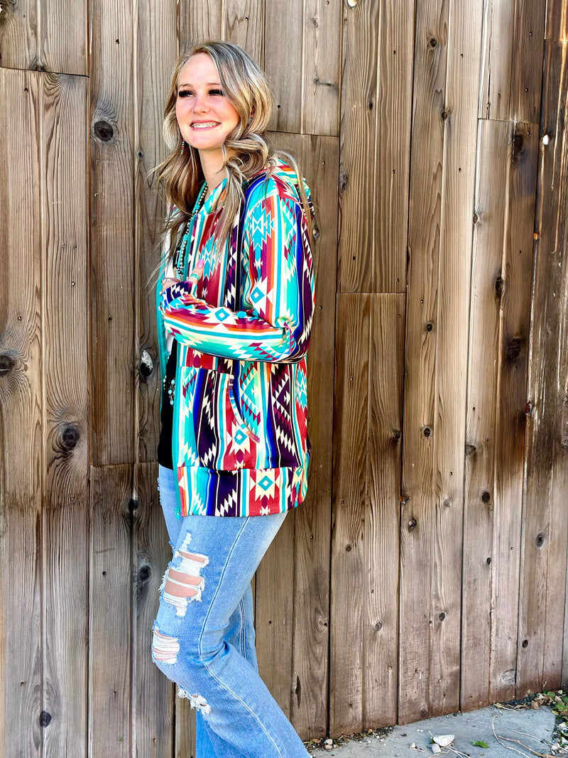 Shop Envi Me Cardigans and Kimonos The Toscana Tribal Zip Up Hoodie