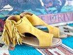 Not Rated Footwear The Trinidad Mustard Fringe Sandal