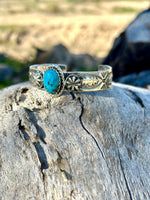 Shop Envi Me Bracelets Silver & Turquoise The Tucson Sterling Silver & Kingman Turquoise (Real) Southwest Cuff Bracelet