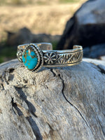 Shop Envi Me Bracelets Silver & Turquoise The Tulum Sterling Silver & Kingman Turquoise (Real) Southwest Cuff Bracelet