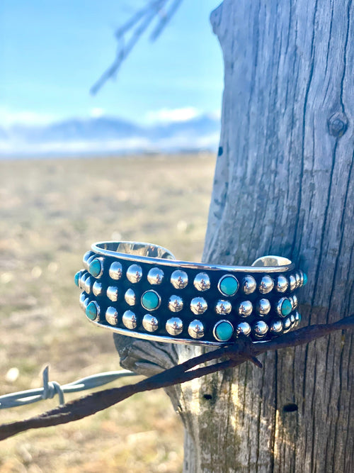 Shop Envi Me Bracelets Silver & Turquoise The Tulum Sterling Silver & Turquoise (Real) Southwest Cuff Bracelet