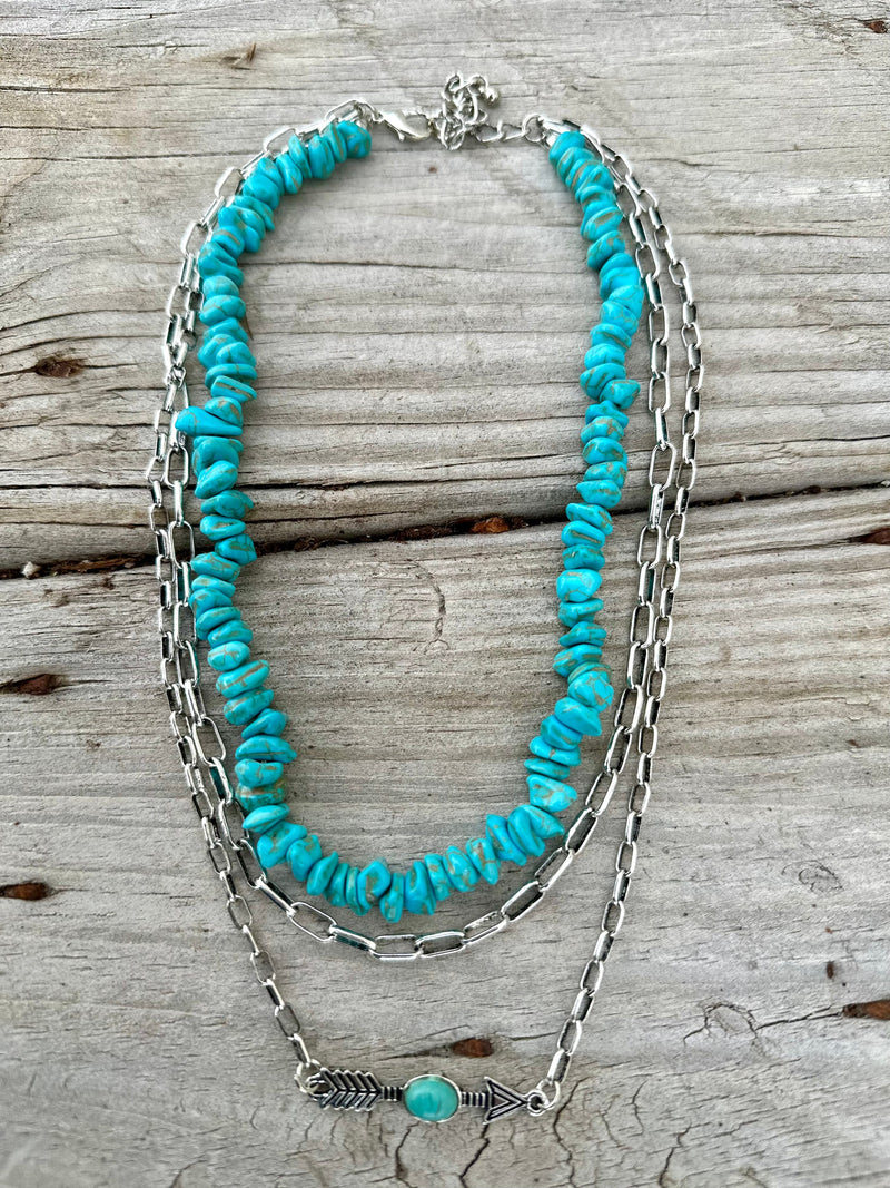 Shop Envi Me Necklaces The Turquoise Arrow Chunk Necklace