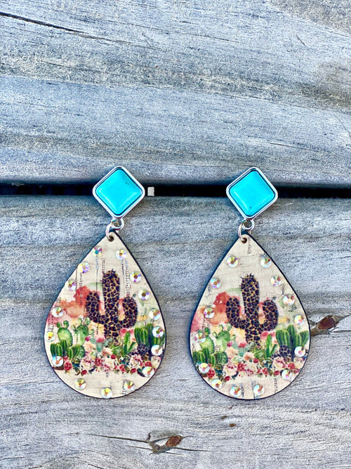 Shop Envi Me Earrings The Turquoise Cactus Earrings