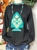 Shop Envi Me It's T-shirt Kinda Day The Turquoise Chenille Arrow Sweatshirt