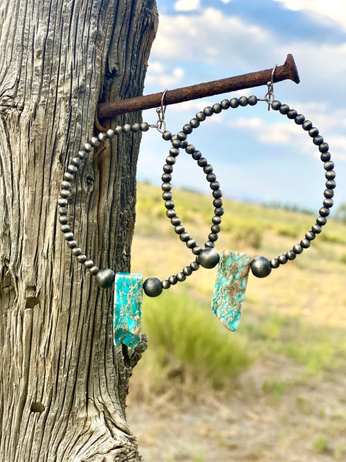 Shop Envi Me Earrings Turquoise The Turquoise Chunk Hoop Earring