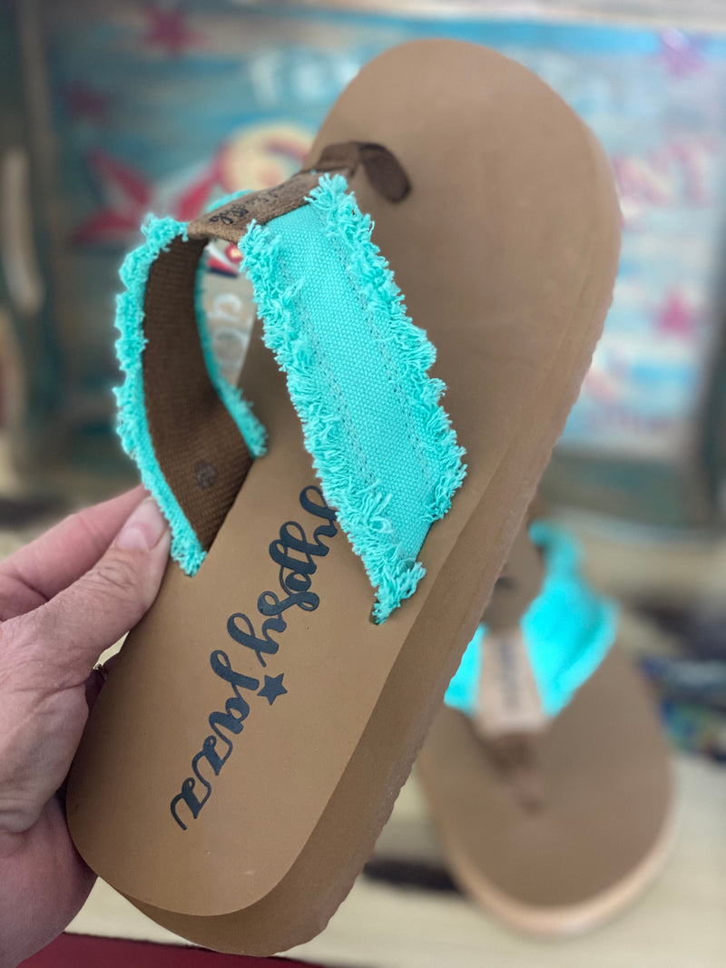 Yellow Box Footwear The Turquoise Days of Summer Flip Flop Sandal